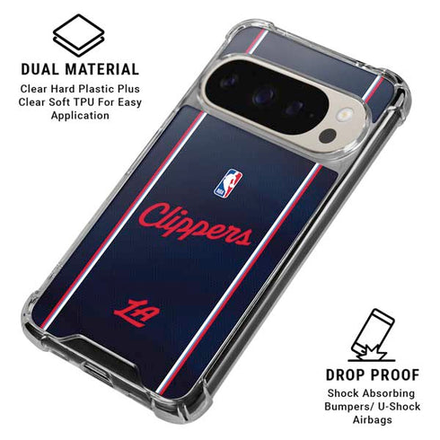 NBA LA Clippers Jersey Google Pixel 9 Pro XL Clear Case